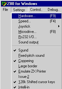 WinZ80 screen 1